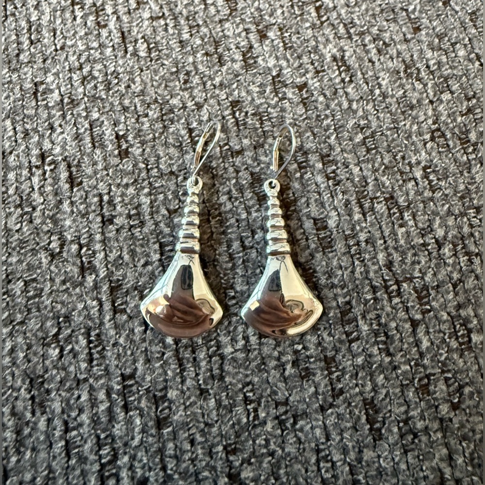 Robert Lee Morris Polished 925 sterling  Silver Teardrop Dangle Earrings